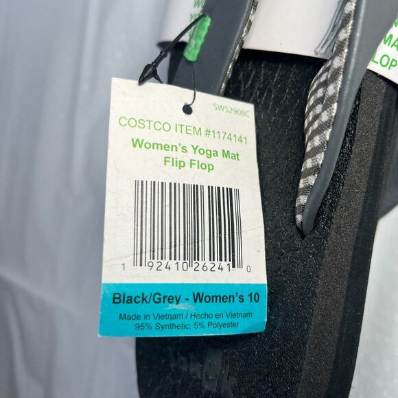 Sanuk Yoga Mat Flip Flops Casual Comfort Sandals Black Gray Women 10 NEW - Picture 3 of 4